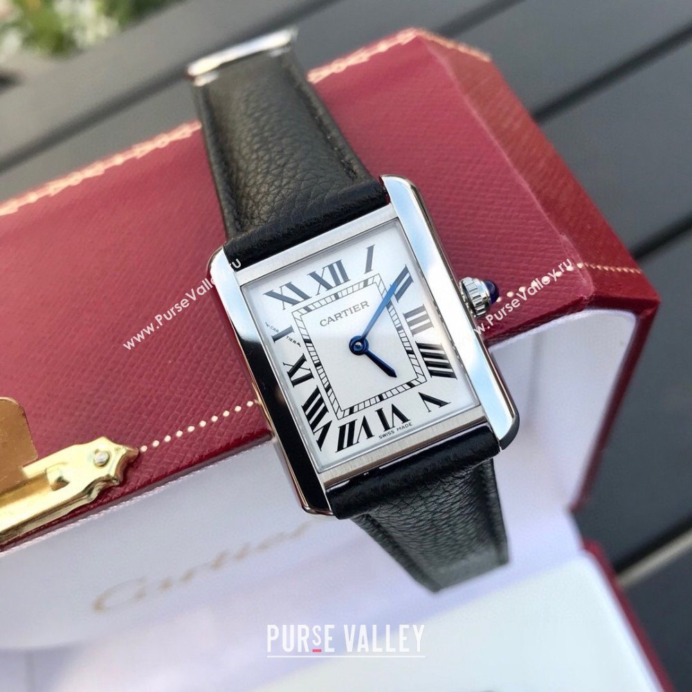 Cartier Tank Must Watch With Black Leather Strap 2024 (ZB-2411520 )