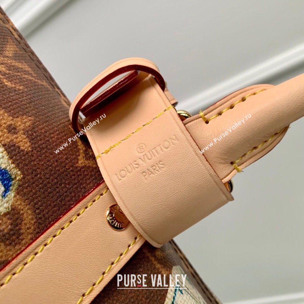 Louis Vuitton Keepall Bandouliere 45 Bag in Monogram Canvas with Vintage Hotel Labels M24960 Brown 2024 (K-24061709)