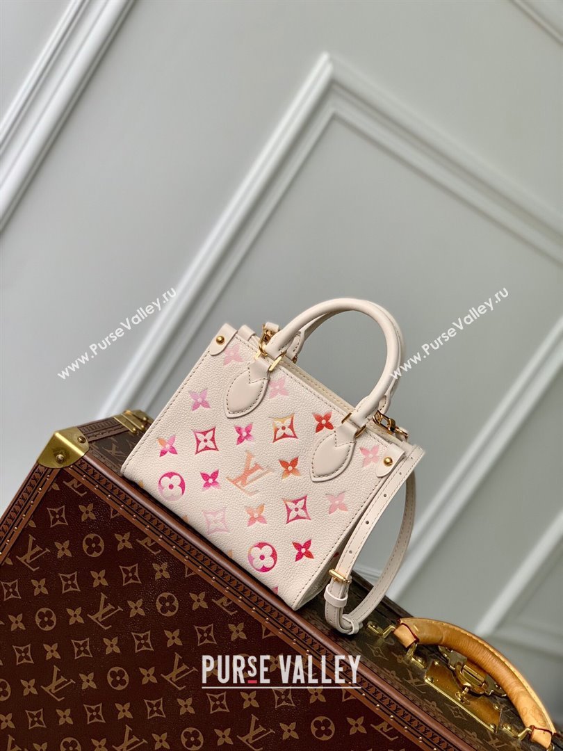 Louis Vuitton OnTheGo BB Tote Bag in Monogram Empreinte Grained Leather M47115 Sunrise Aquarelle 2024 (K-24061710)