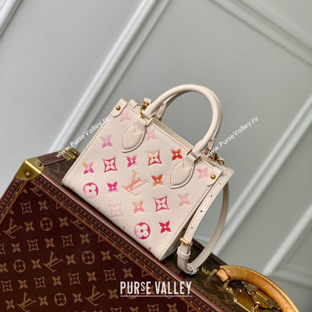 Louis Vuitton OnTheGo BB Tote Bag in Monogram Empreinte Grained Leather M47115 Sunrise Aquarelle 2024 (K-24061710)