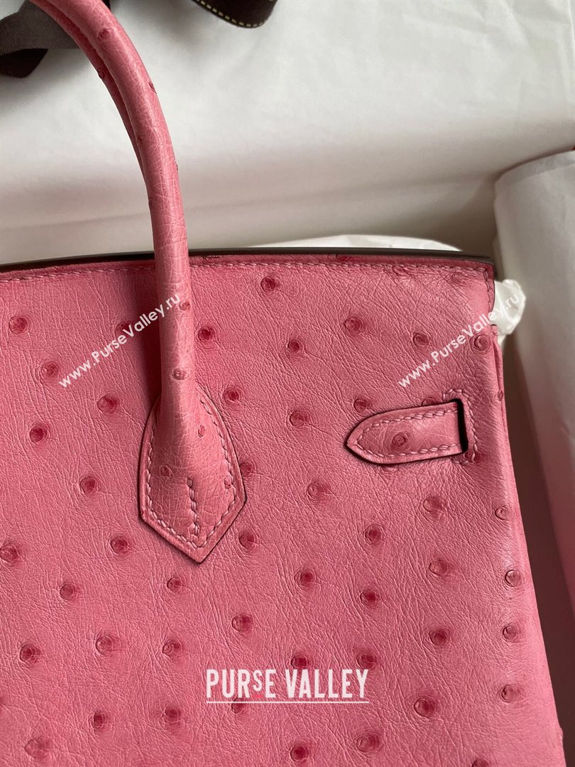 Hermes Birkin 25cm Bag in Ostrich Leather Bubble Pink/Gold 2024 (Full Handmade) (XYA-24081910)