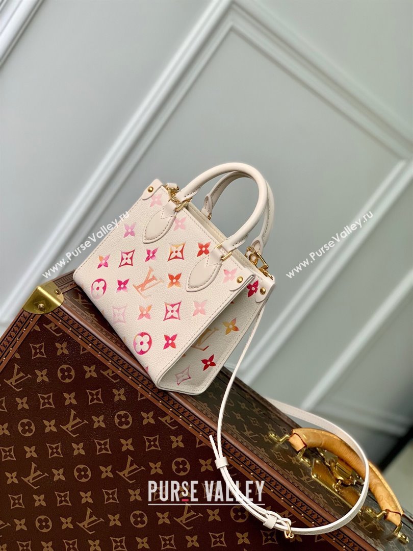 Louis Vuitton OnTheGo BB Tote Bag in Monogram Empreinte Grained Leather M47115 Sunrise Aquarelle 2024 (K-24061710)