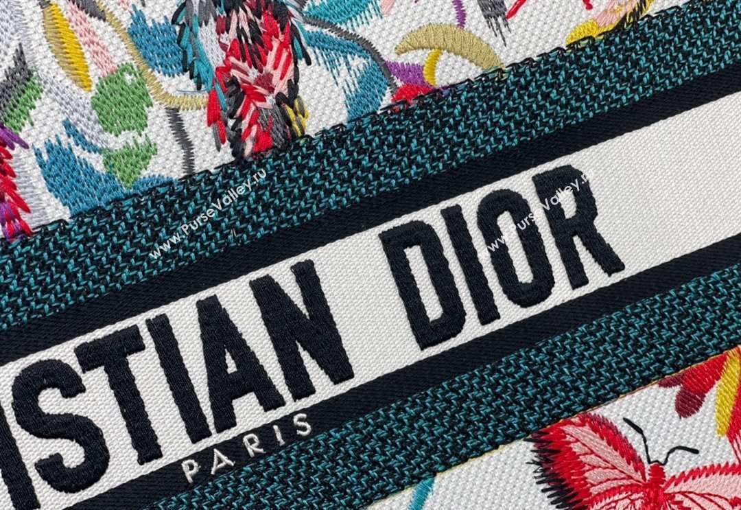 Dior Large Book Tote Bag in White Multicolor Toile de Jouy Fantastica Embroidery 2024 (DMZ-240312067)