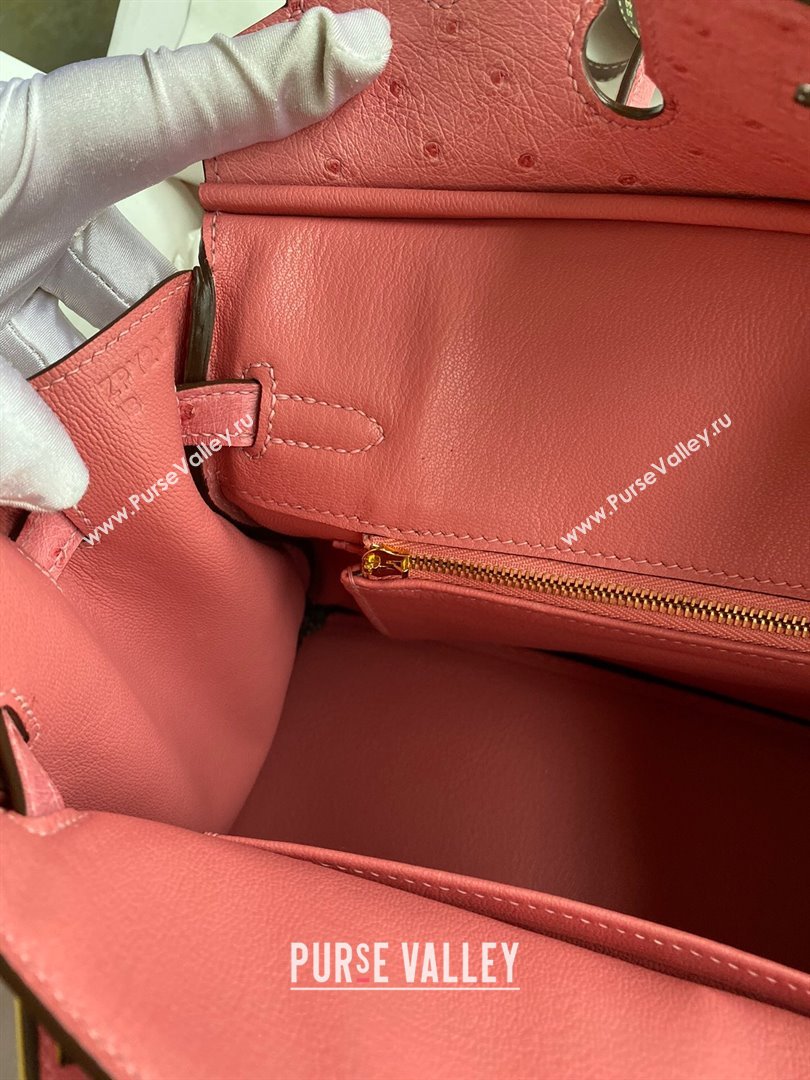 Hermes Birkin 25cm Bag in Ostrich Leather Bubble Pink/Gold 2024 (Full Handmade) (XYA-24081910)