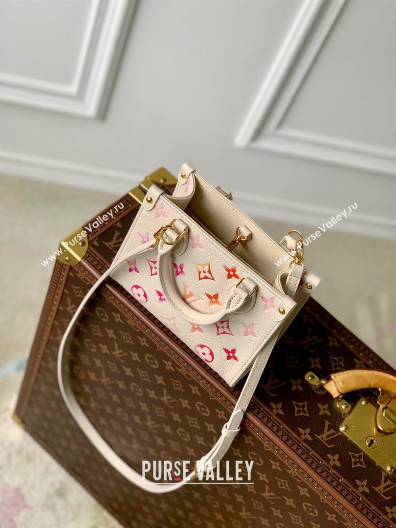 Louis Vuitton OnTheGo BB Tote Bag in Monogram Empreinte Grained Leather M47115 Sunrise Aquarelle 2024 (K-24061710)