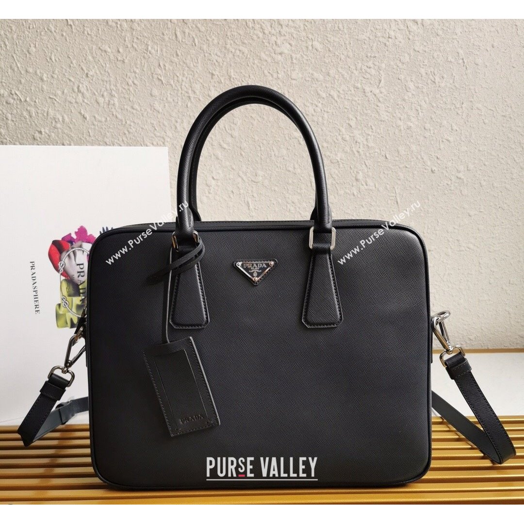 Prada Mens Saffiano Leather Business Briefcase Bag 2VE368 Dark Blue 2021 (YZ-21090913)