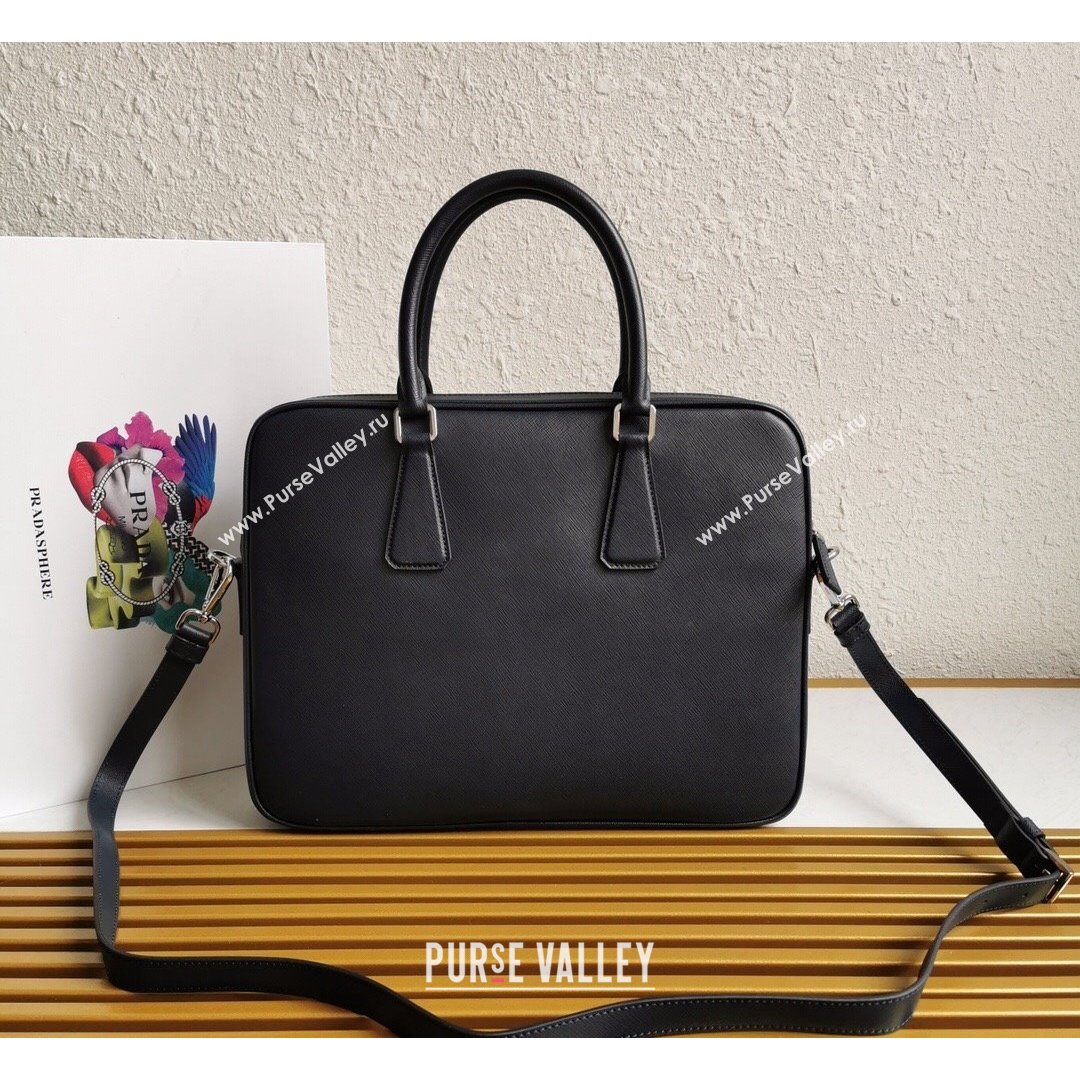 Prada Mens Saffiano Leather Business Briefcase Bag 2VE368 Dark Blue 2021 (YZ-21090913)