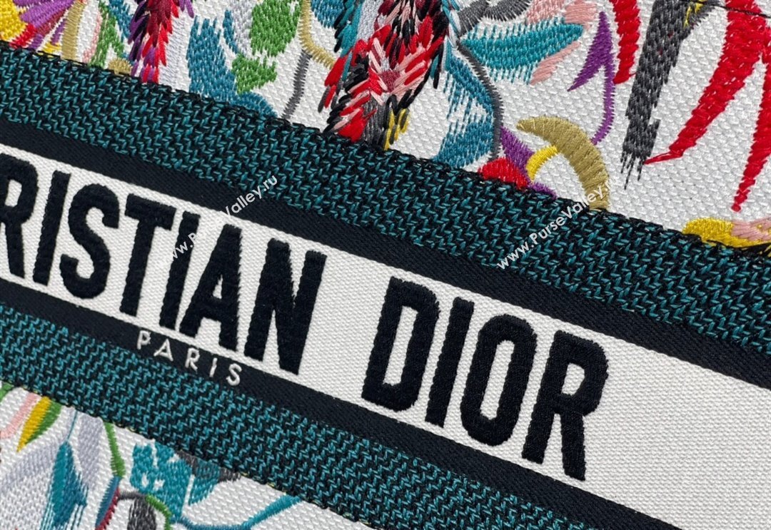Dior Medium Book Tote Bag in White Multicolor Toile de Jouy Fantastica Embroidery 2024 (DMZ-240312068)