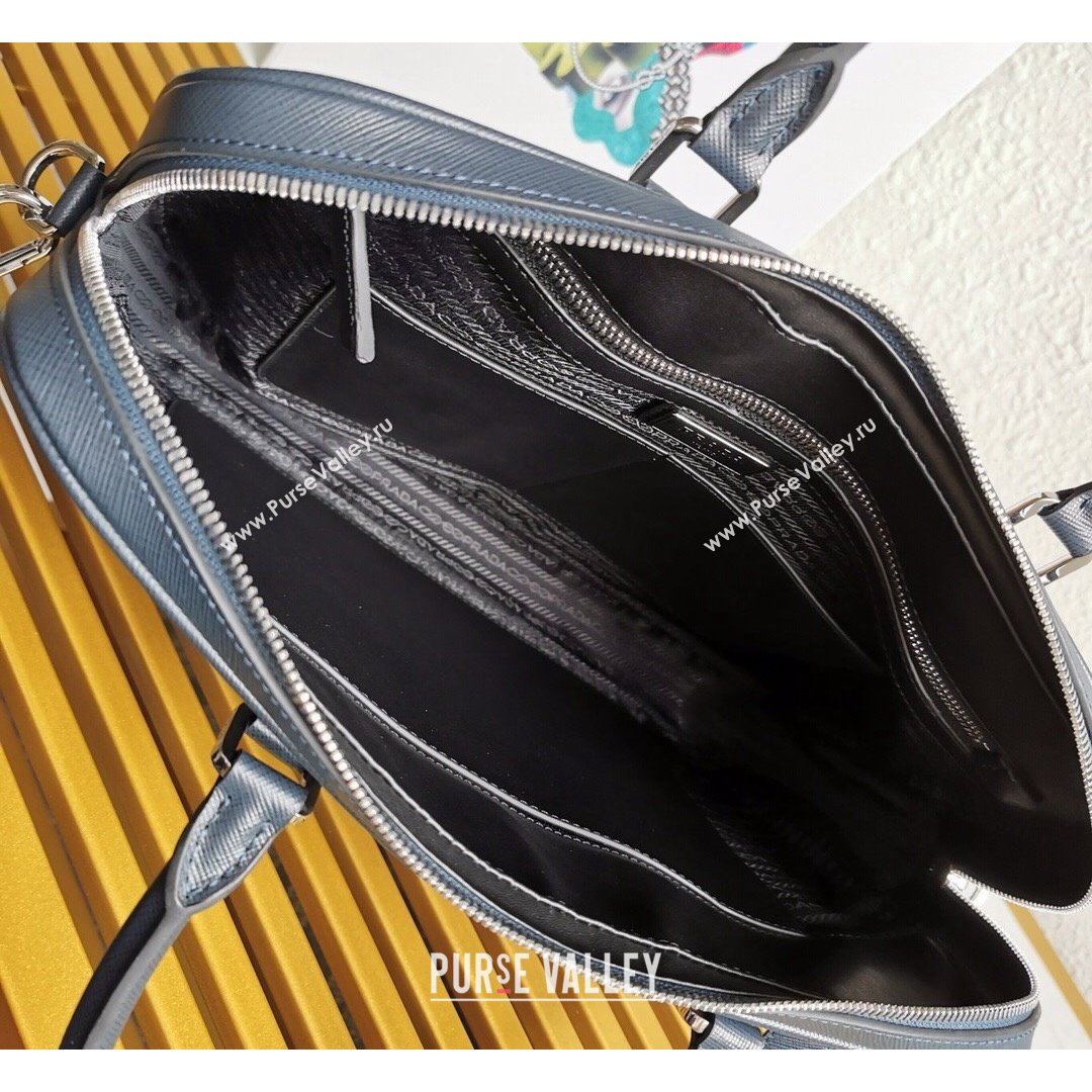 Prada Mens Saffiano Leather Business Briefcase Bag 2VE368 Dark Blue 2021 (YZ-21090913)