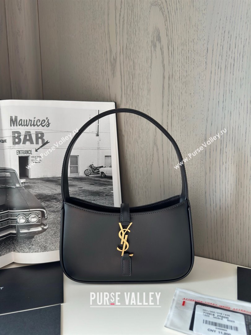 Saint Laurent Mini LE 5 À 7 Soft Hobo Bag in Smooth Calfskin 710318 Black 2024 Top Quality (HS-24121306)