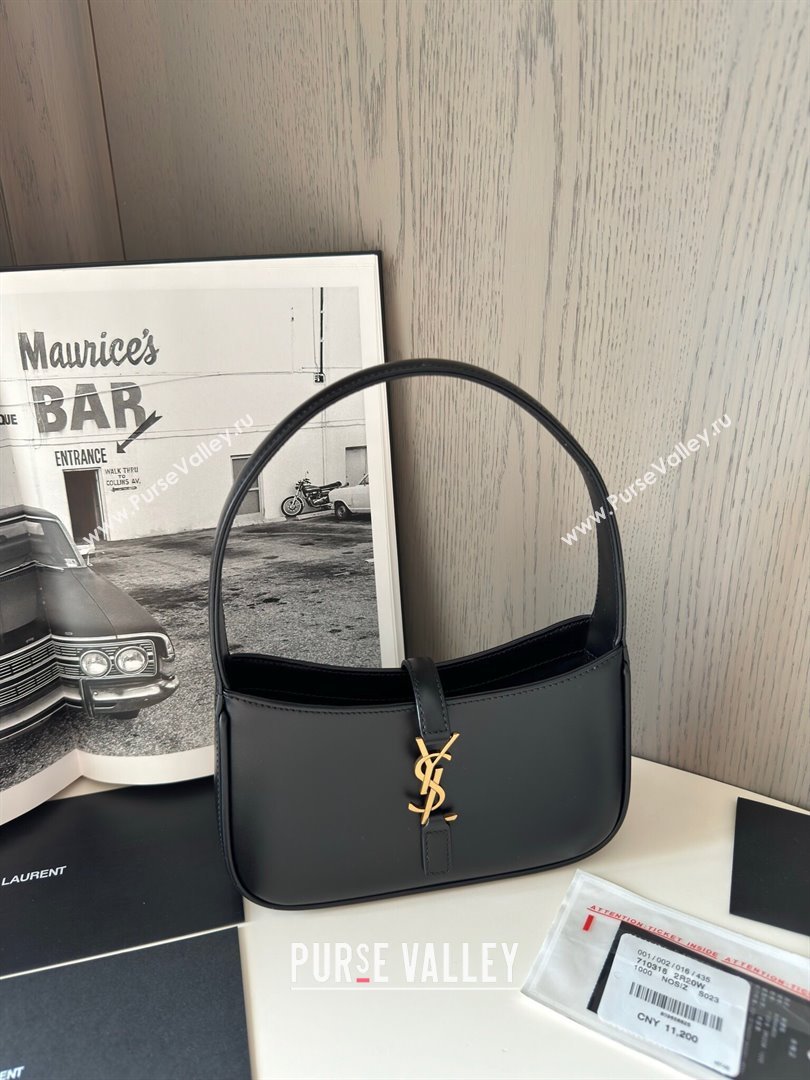 Saint Laurent Mini LE 5 À 7 Soft Hobo Bag in Smooth Calfskin 710318 Black 2024 Top Quality (HS-24121306)