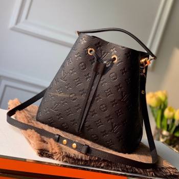 Louis Vuitton NeoNoe MM Bucket Bag in Monogram Embossed Leather M45256 Black 2025 (K-25020604)