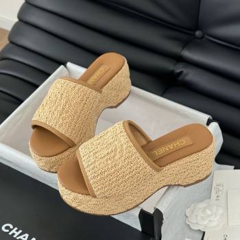 Chanel Weave Wedge Slide Sandal CH21402 Brown 2025 (Y30-25021411)