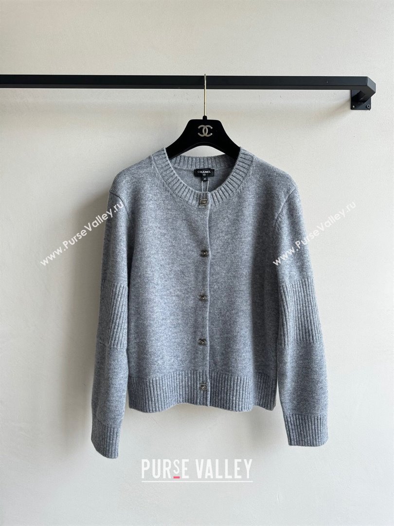 Chanel Cashmere Cardigan CH92312 Grey 2024 (Q-24092312)