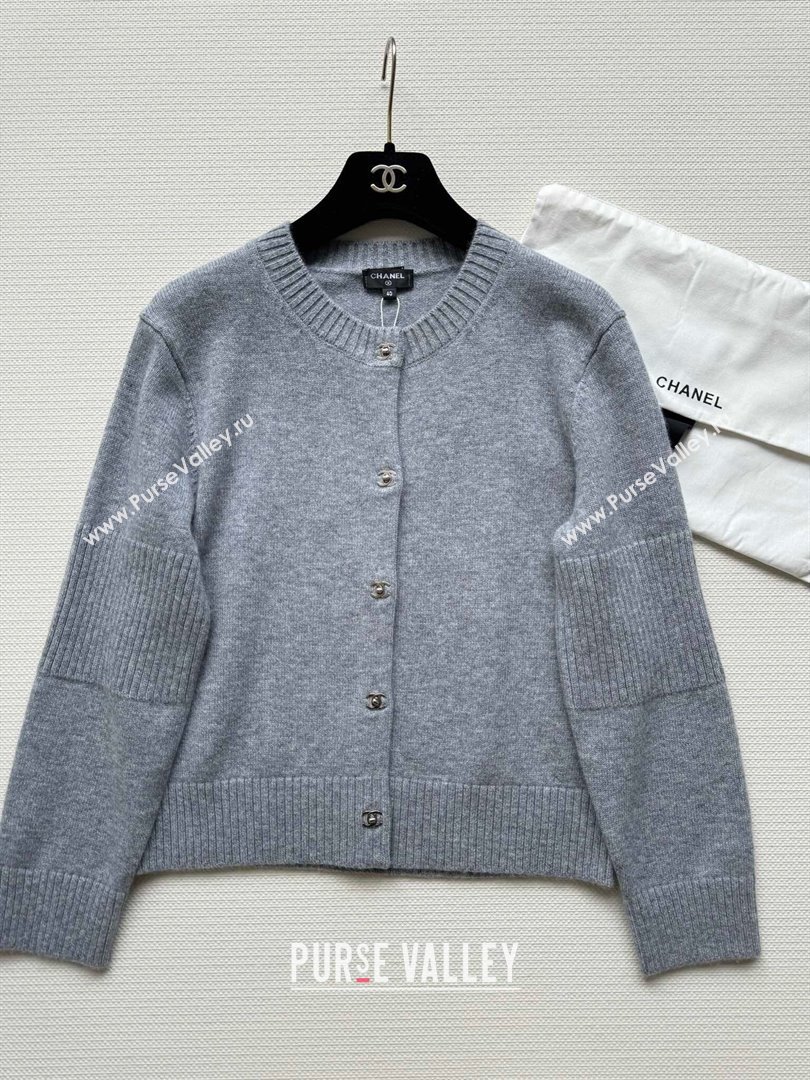 Chanel Cashmere Cardigan CH92312 Grey 2024 (Q-24092312)