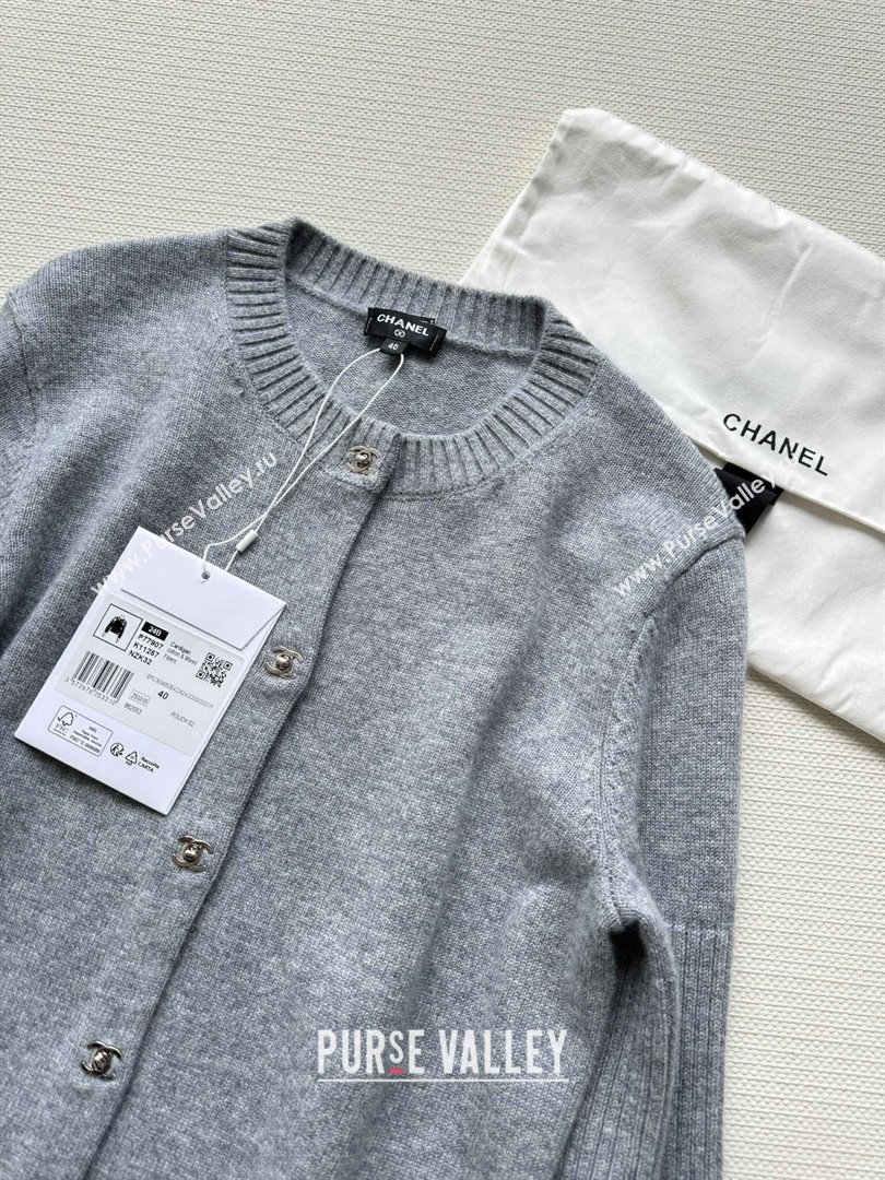 Chanel Cashmere Cardigan CH92312 Grey 2024 (Q-24092312)