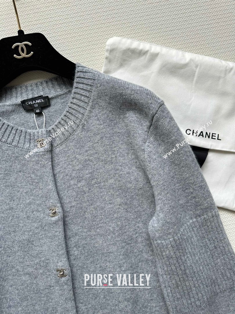 Chanel Cashmere Cardigan CH92312 Grey 2024 (Q-24092312)