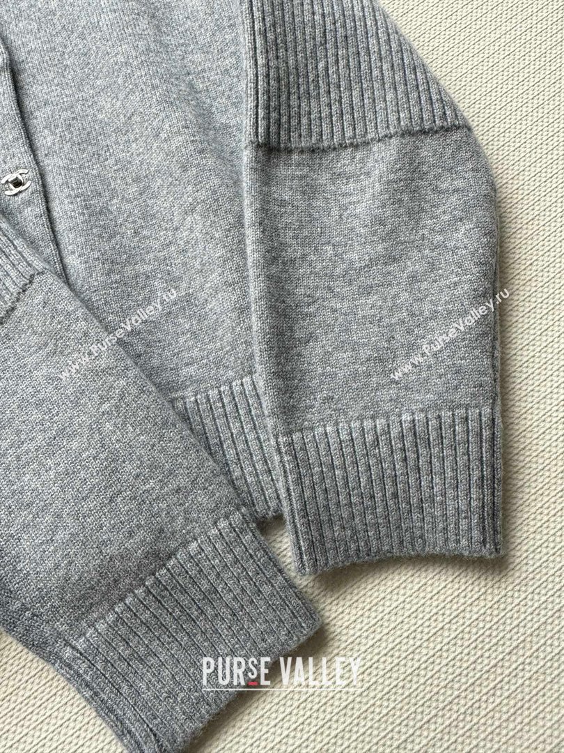 Chanel Cashmere Cardigan CH92312 Grey 2024 (Q-24092312)