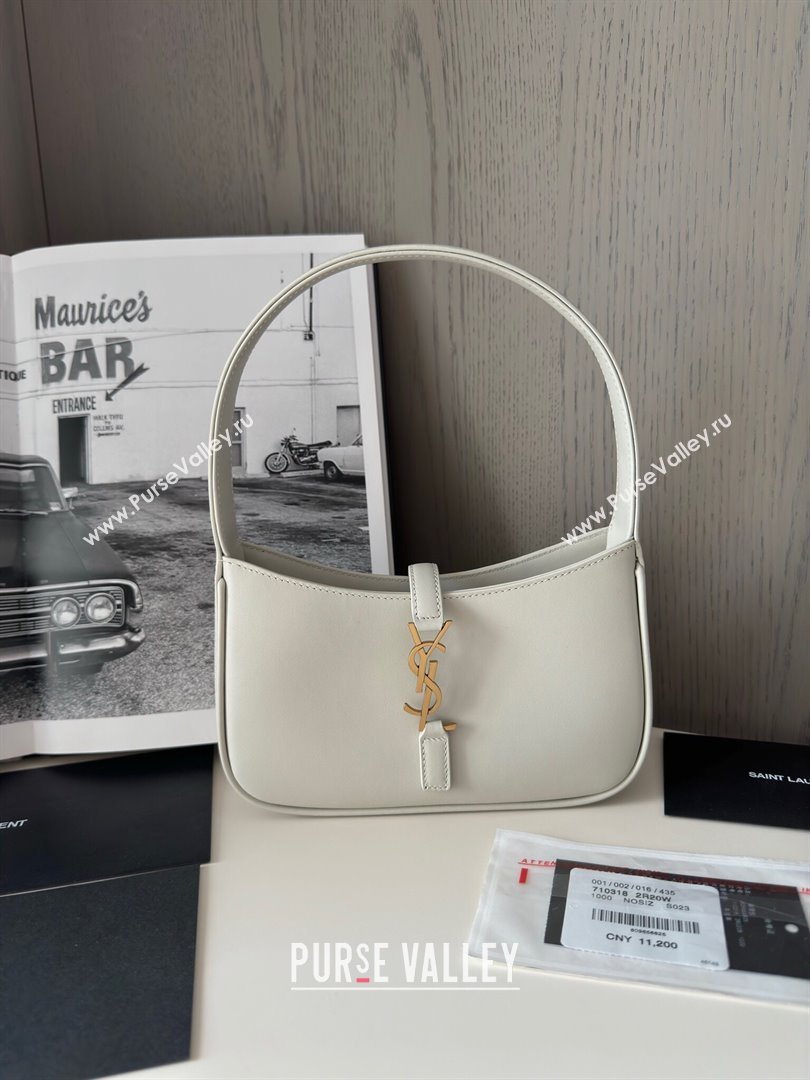 Saint Laurent Mini LE 5 À 7 Soft Hobo Bag in Smooth Calfskin 710318 White 2024 Top Quality (HS-24121307)