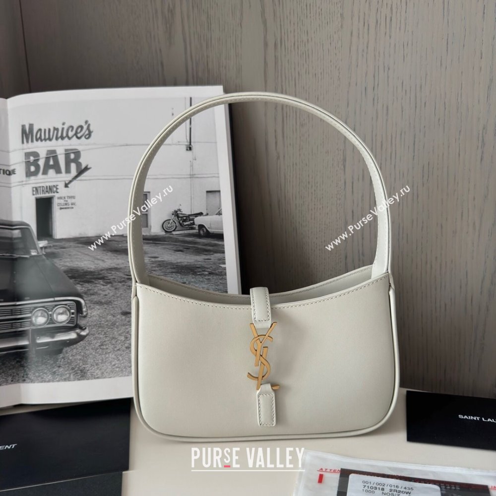 Saint Laurent Mini LE 5 À 7 Soft Hobo Bag in Smooth Calfskin 710318 White 2024 Top Quality (HS-24121307)