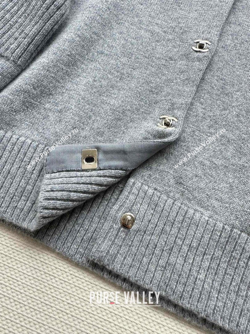 Chanel Cashmere Cardigan CH92312 Grey 2024 (Q-24092312)