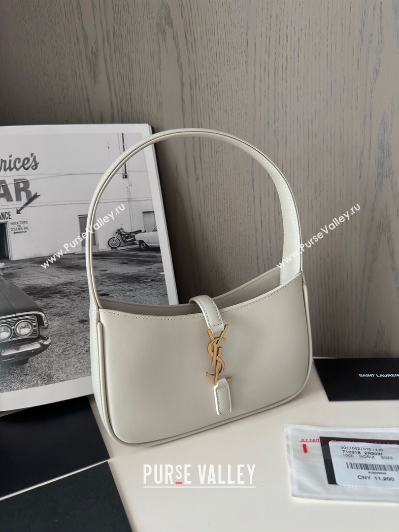 Saint Laurent Mini LE 5 À 7 Soft Hobo Bag in Smooth Calfskin 710318 White 2024 Top Quality (HS-24121307)