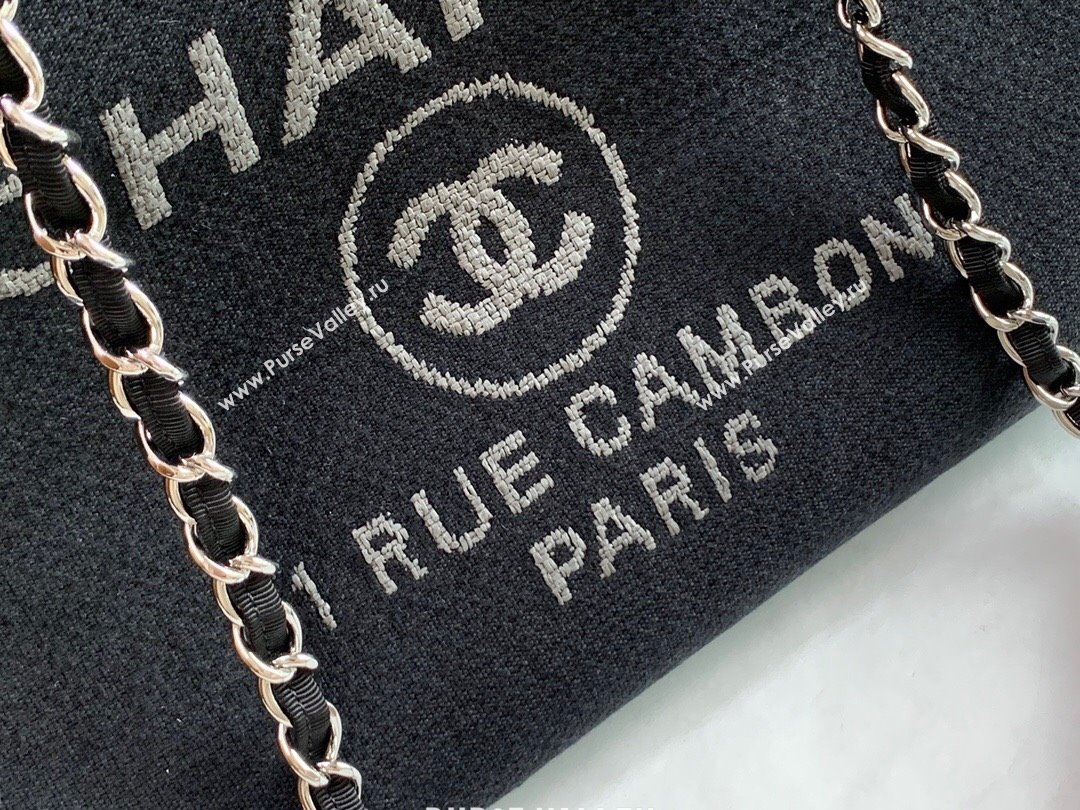 Chanel Deauville Mixed Fibers Large Shopping Bag A66941 Black 2022 09 (JY-22010409)