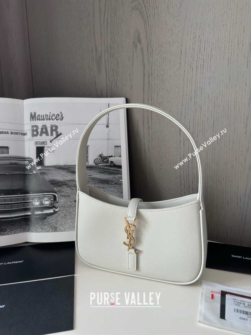 Saint Laurent Mini LE 5 À 7 Soft Hobo Bag in Smooth Calfskin 710318 White 2024 Top Quality (HS-24121307)