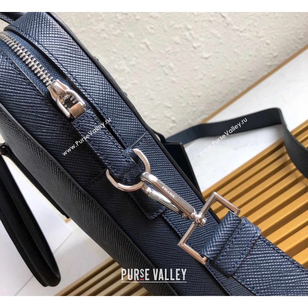 Prada Mens Saffiano Leather Business Briefcase Bag 2VE363 Dark Blue 2021 (YZ-21090916)