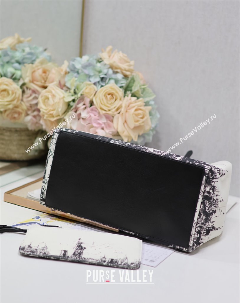 Dior Large Toujours Tote bag in Printed Canvas White/Black 2024 (XXG-240312072)