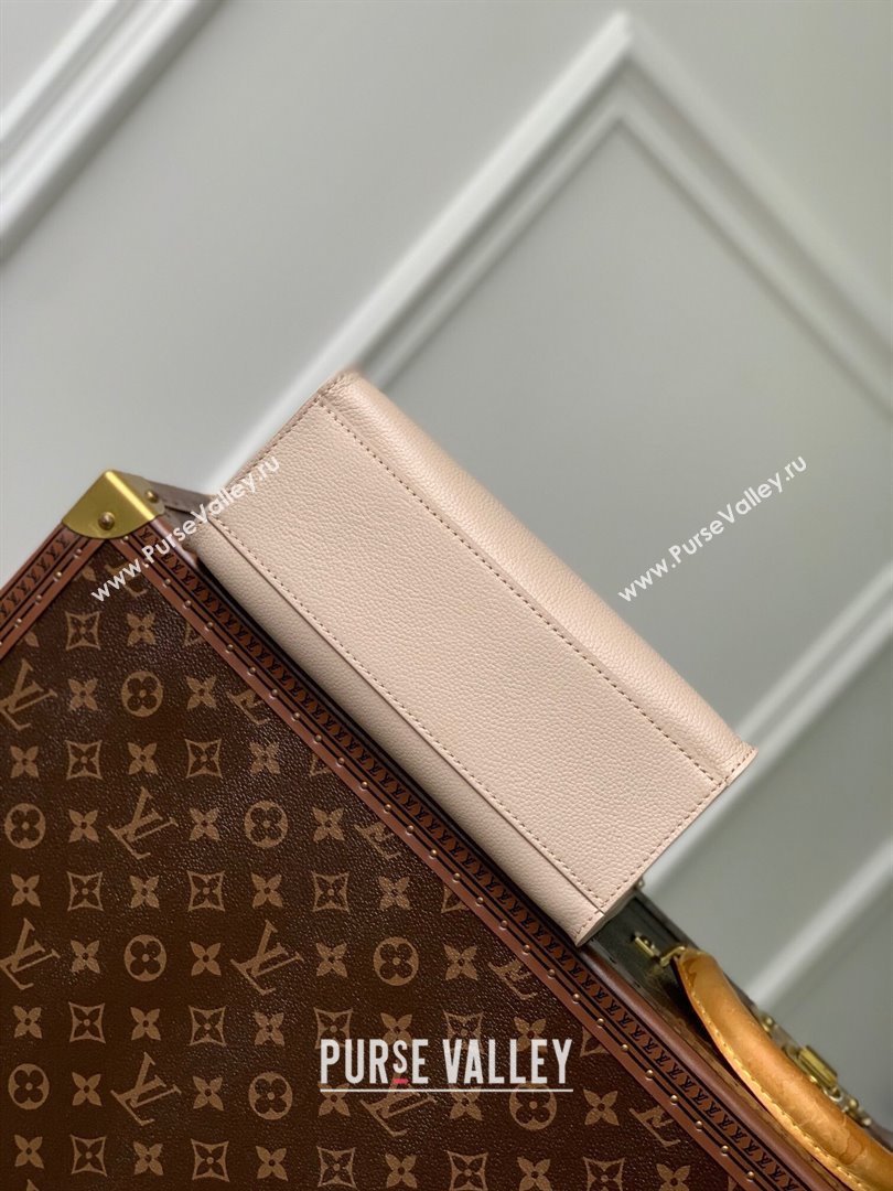 Louis Vuitton Lock Go Tote Bag in Grained Calfskin M23637 Beige 2024 (K-24061717)