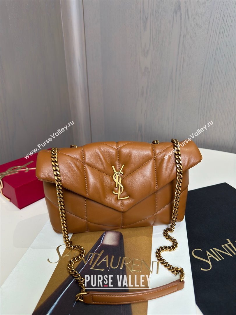 Saint Laurent Toy Puffer Bag in Lambskin 759337 Brown 2024 Top Quality (HS-24121309)