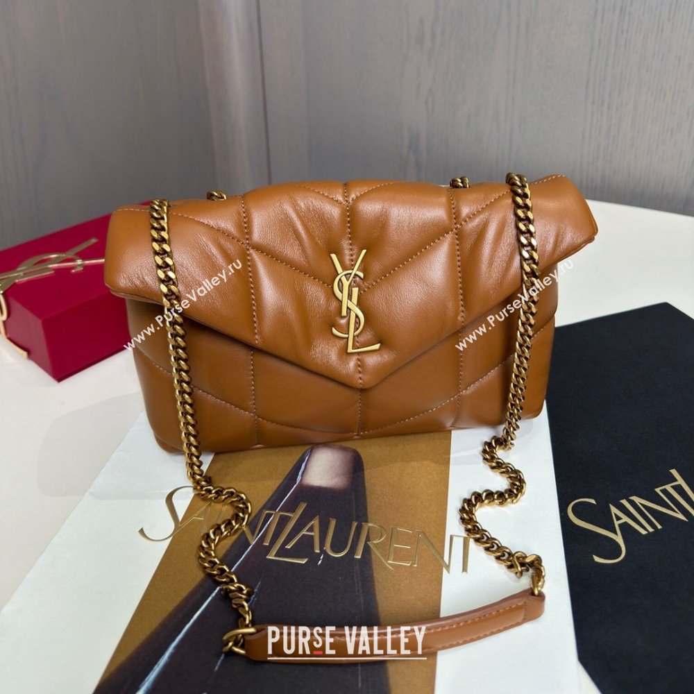 Saint Laurent Toy Puffer Bag in Lambskin 759337 Brown 2024 Top Quality (HS-24121309)
