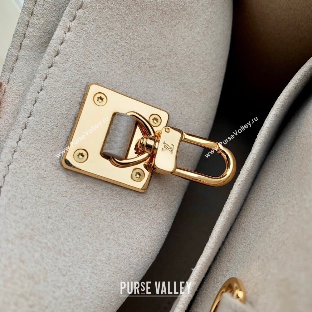 Louis Vuitton Lock Go Tote Bag in Grained Calfskin M23637 Beige 2024 (K-24061717)