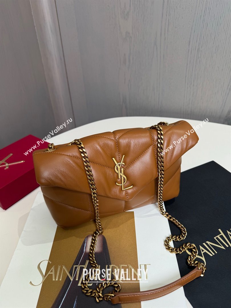 Saint Laurent Toy Puffer Bag in Lambskin 759337 Brown 2024 Top Quality (HS-24121309)