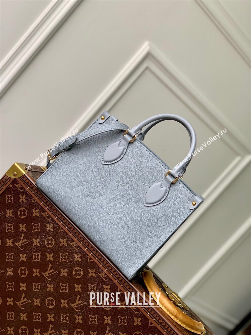 Louis VuittonOnTheGo PM Tote Bag in Monogram Grained Calfskin M46840 Blue 2024 (K-24061716)