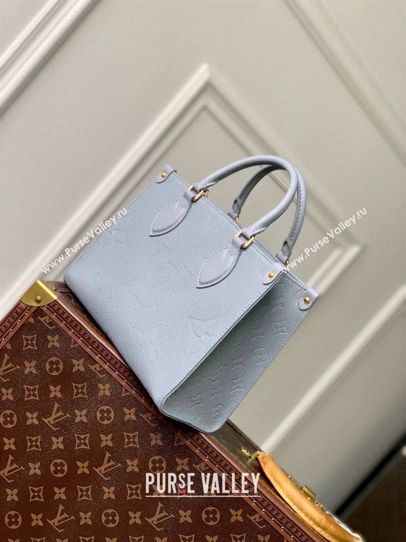 Louis VuittonOnTheGo PM Tote Bag in Monogram Grained Calfskin M46840 Blue 2024 (K-24061716)