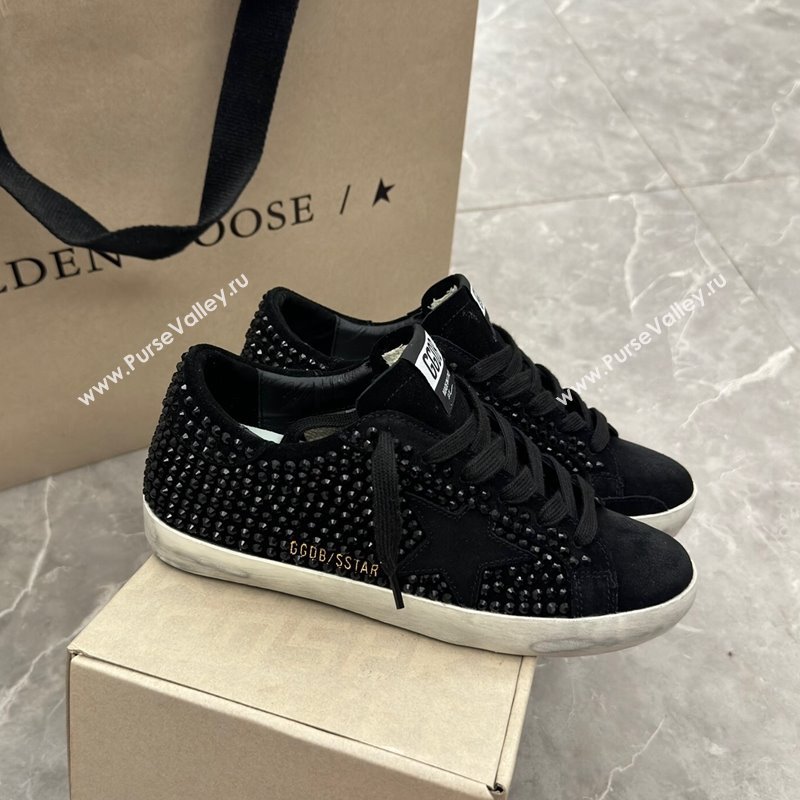 Golden Goose Super-Star Sneakers in black suede with Strass and black suede star 2024 (13-241113001)