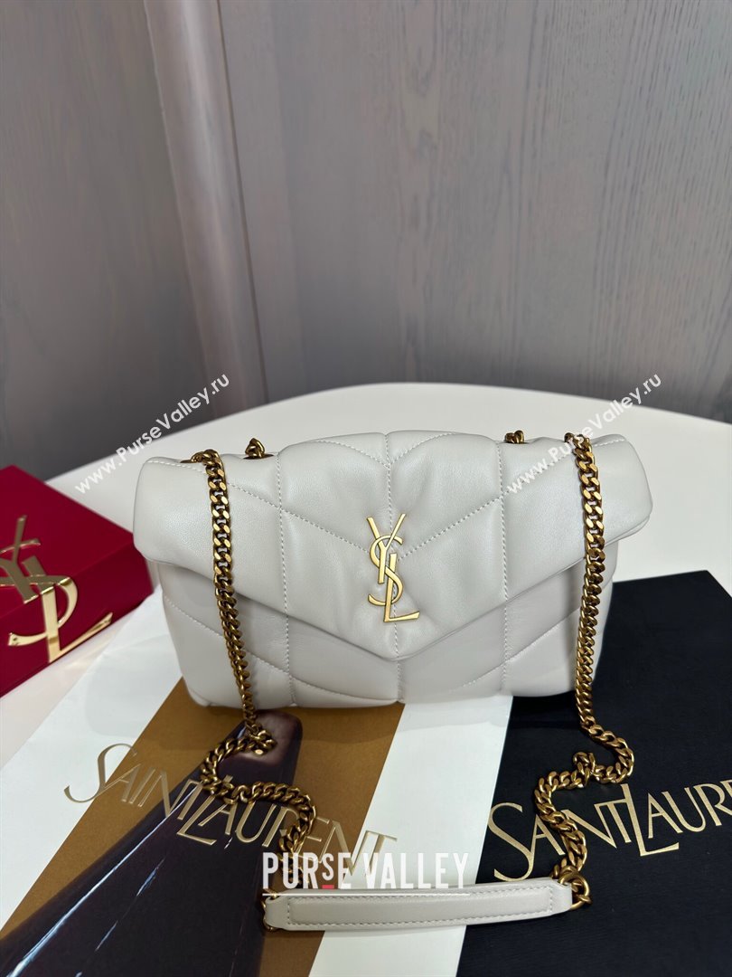 Saint Laurent Toy Puffer Bag in Lambskin 759337 White 2024 Top Quality (HS-24121310)