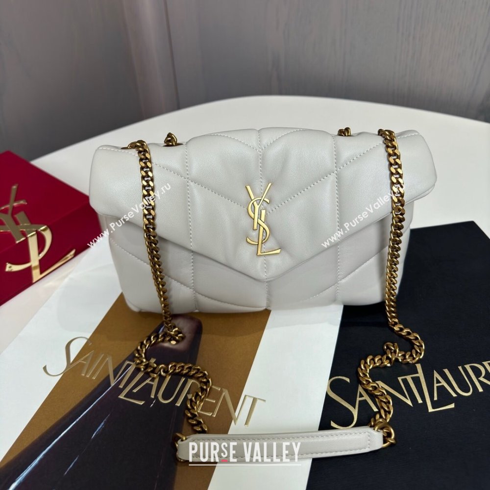 Saint Laurent Toy Puffer Bag in Lambskin 759337 White 2024 Top Quality (HS-24121310)