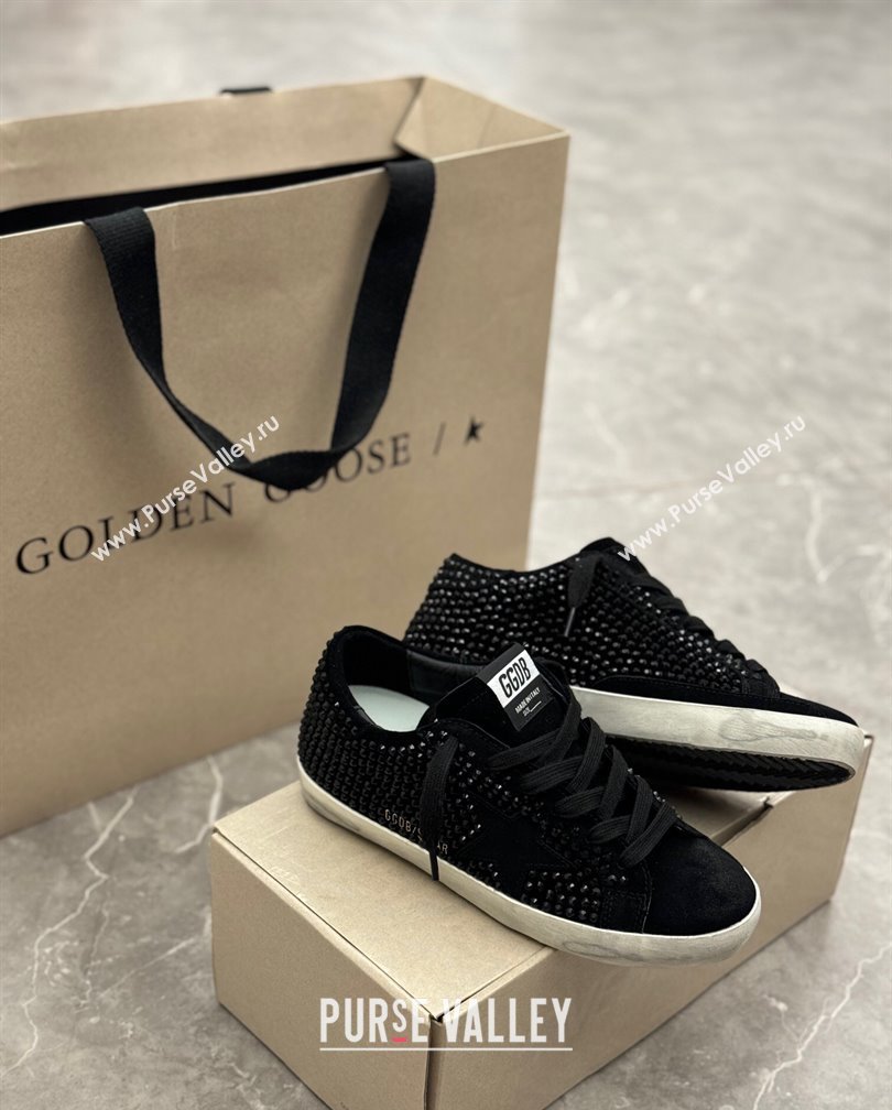 Golden Goose Super-Star Sneakers in black suede with Strass and black suede star 2024 (13-241113001)