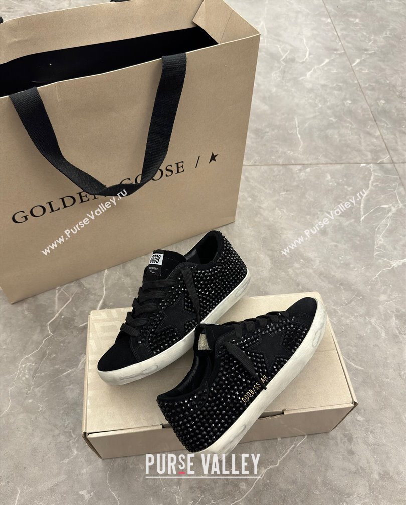 Golden Goose Super-Star Sneakers in black suede with Strass and black suede star 2024 (13-241113001)