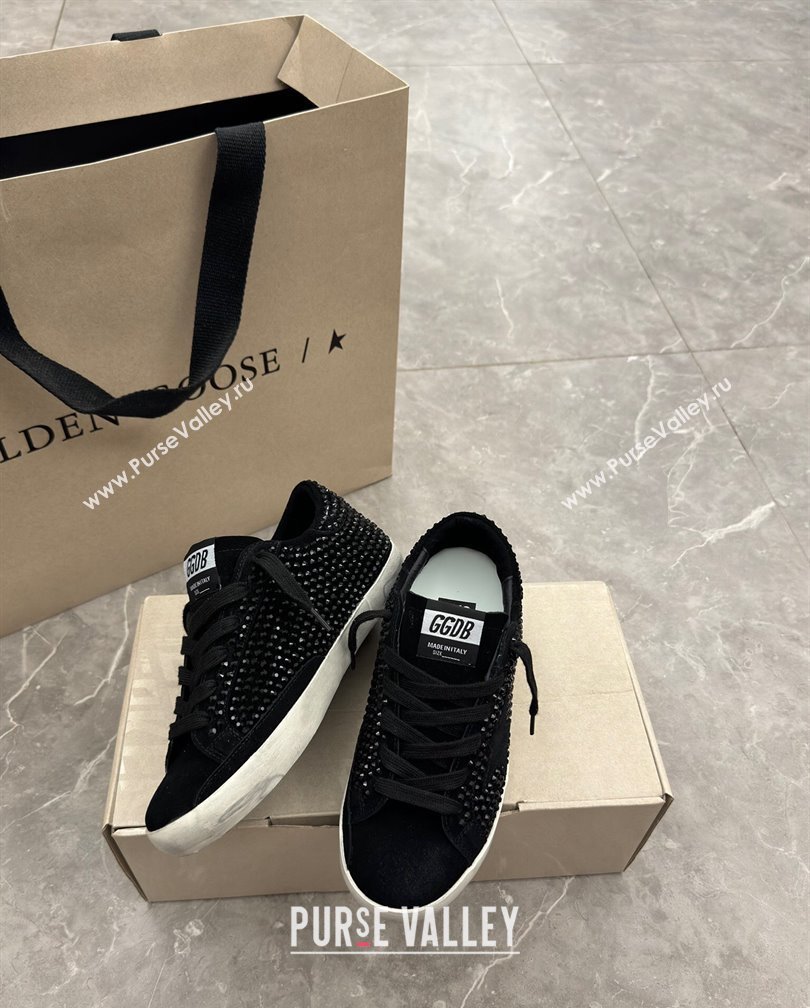 Golden Goose Super-Star Sneakers in black suede with Strass and black suede star 2024 (13-241113001)