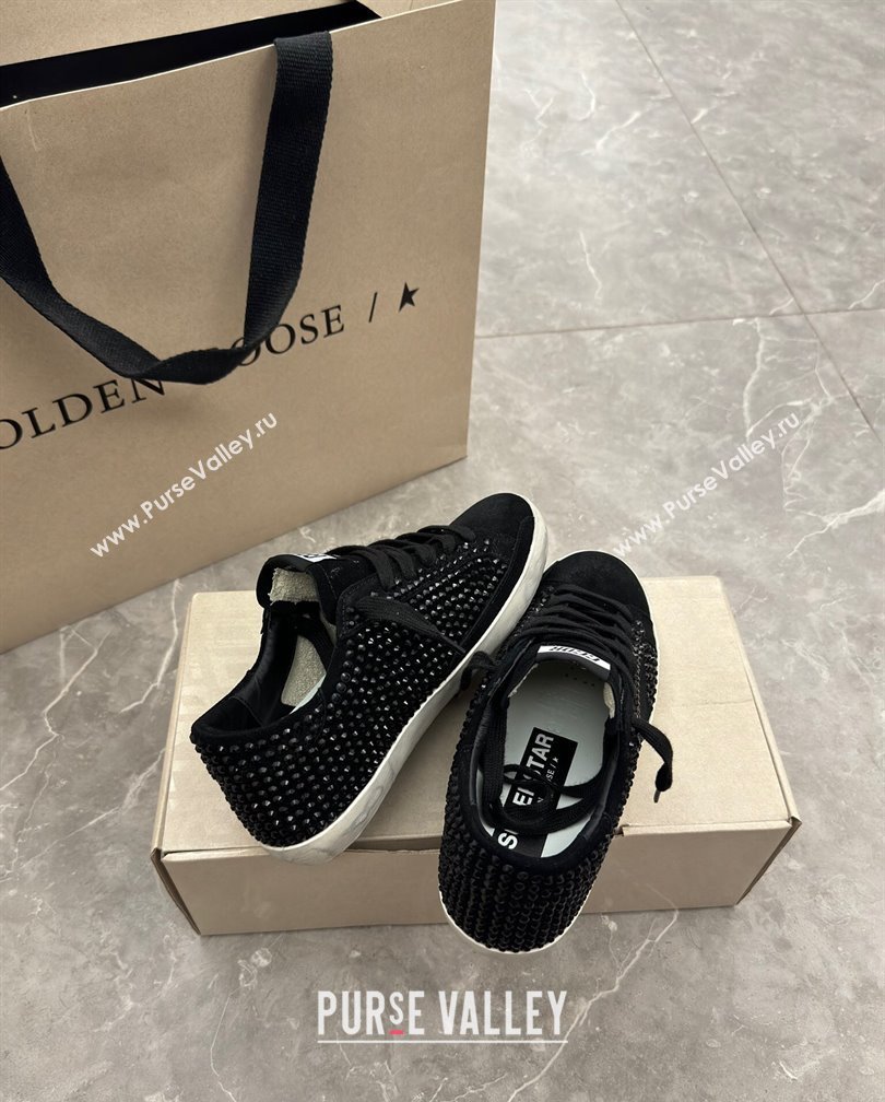 Golden Goose Super-Star Sneakers in black suede with Strass and black suede star 2024 (13-241113001)