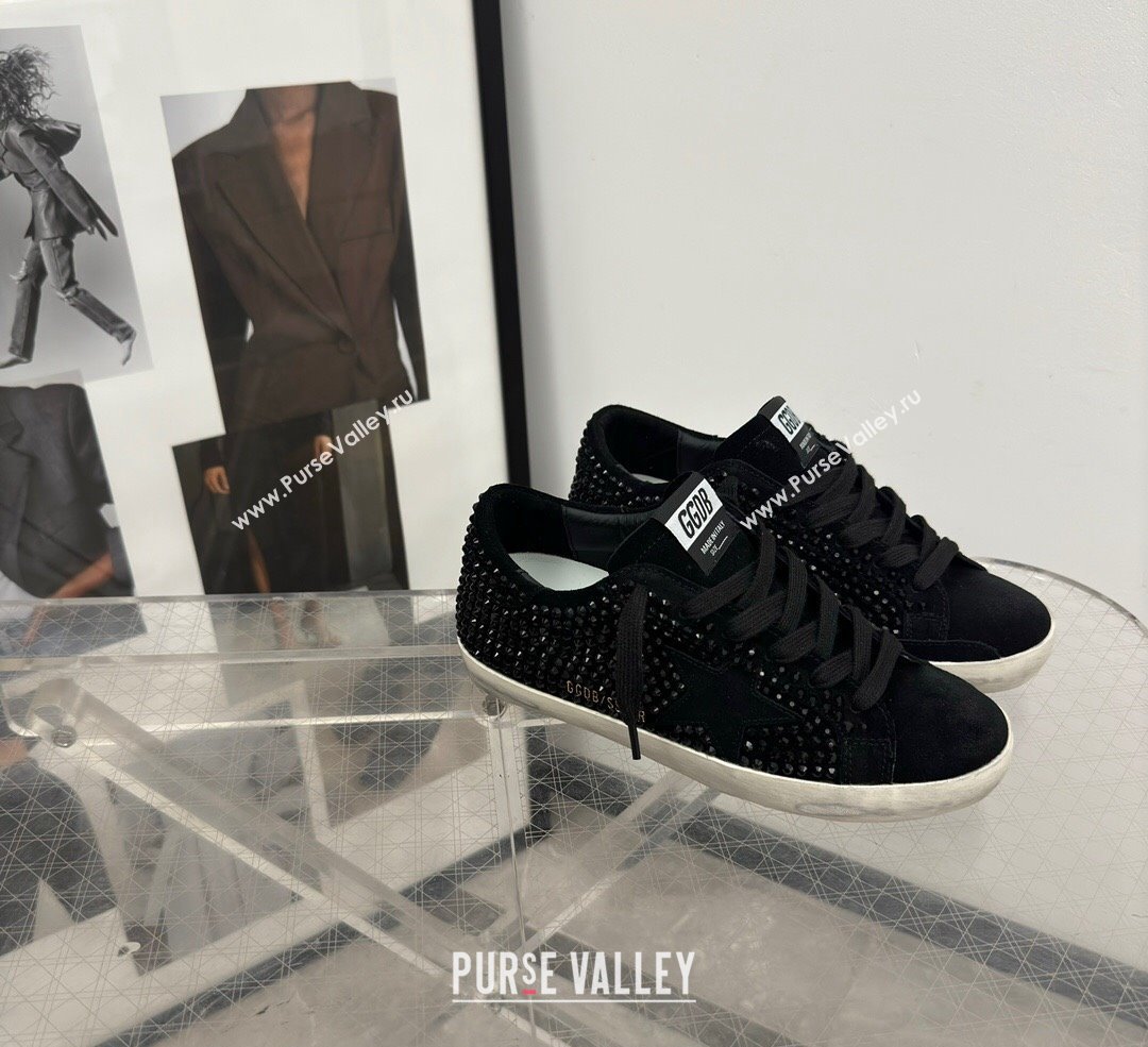 Golden Goose Super-Star Sneakers in black suede with Strass and black suede star 2024 (13-241113001)