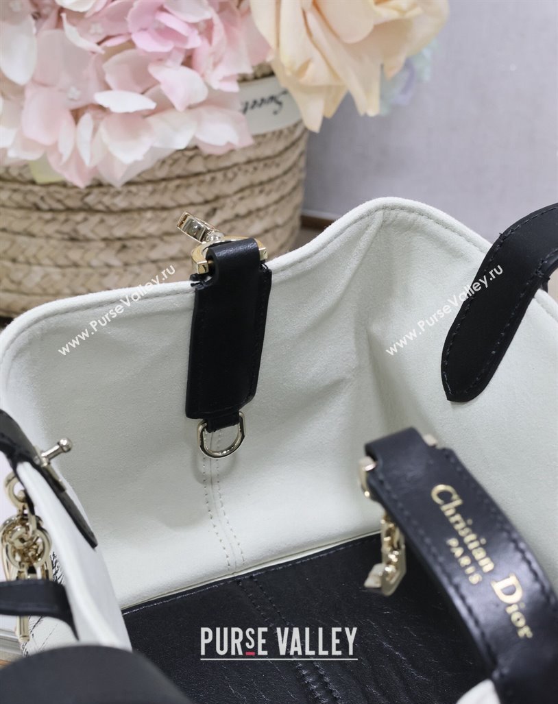 Dior Small Toujours Tote bag in Printed Canvas White/Black 2024 (XXG-240312074)