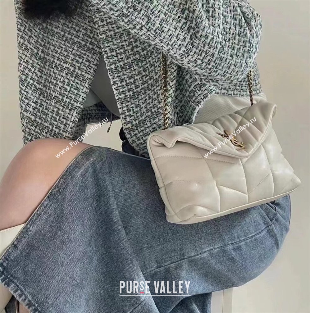 Saint Laurent Toy Puffer Bag in Lambskin 759337 White 2024 Top Quality (HS-24121310)