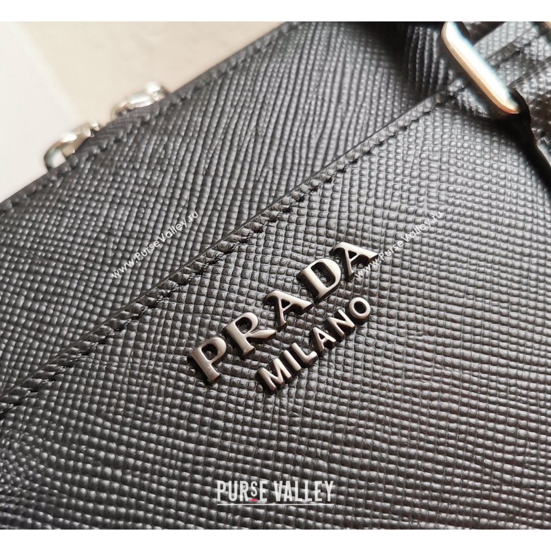 Prada Mens Saffiano Leather Business Briefcase Bag 2VE366 Black 2021 (YZ-21090919)