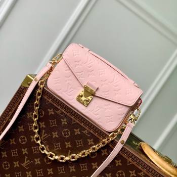 Louis Vuitton Pochette Metis East West Bag in Monogram Grained Calfskin M47045 Pink 2024 (K-24061719)