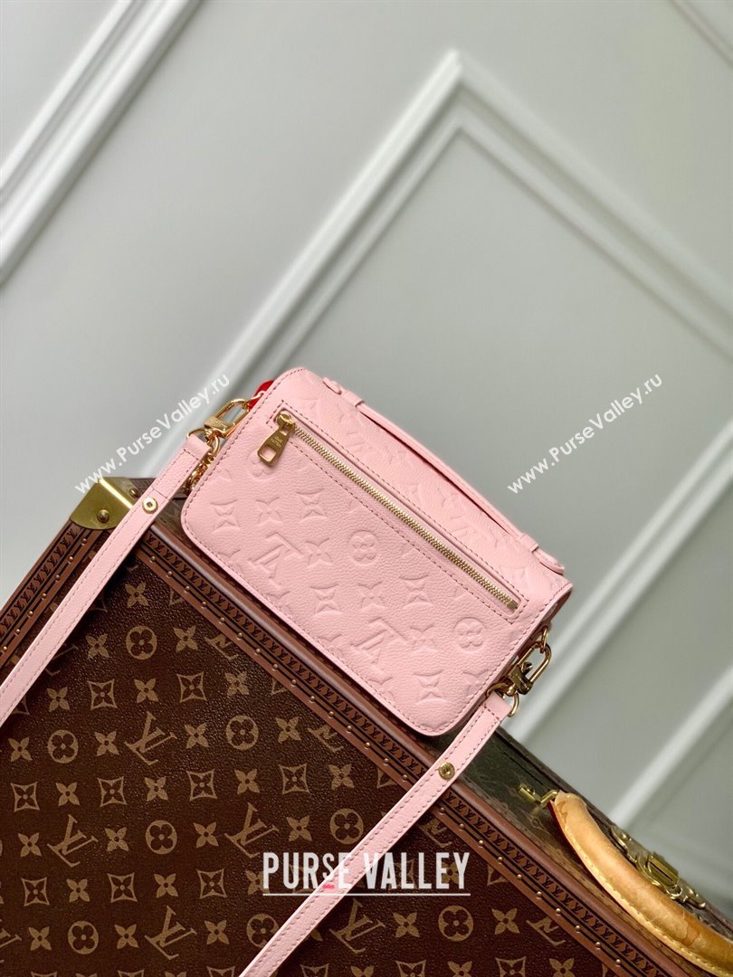 Louis Vuitton Pochette Metis East West Bag in Monogram Grained Calfskin M47045 Pink 2024 (K-24061719)